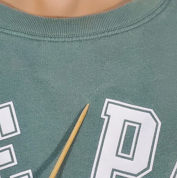 PINK Victorias Secret Blue Green Crew Neck Sweater - Picture 2 of 5